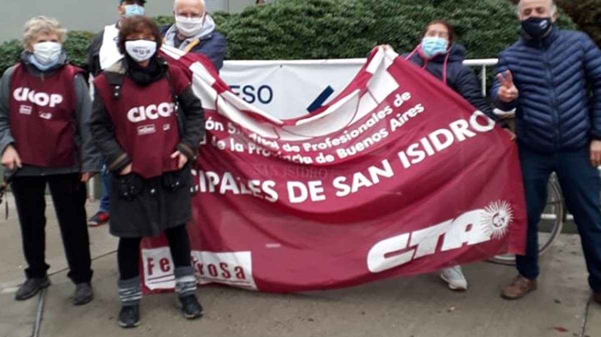 Reclamos del gremio de la Salud bonaerense en medio de la emergencia sanitaria, durante el 2020.