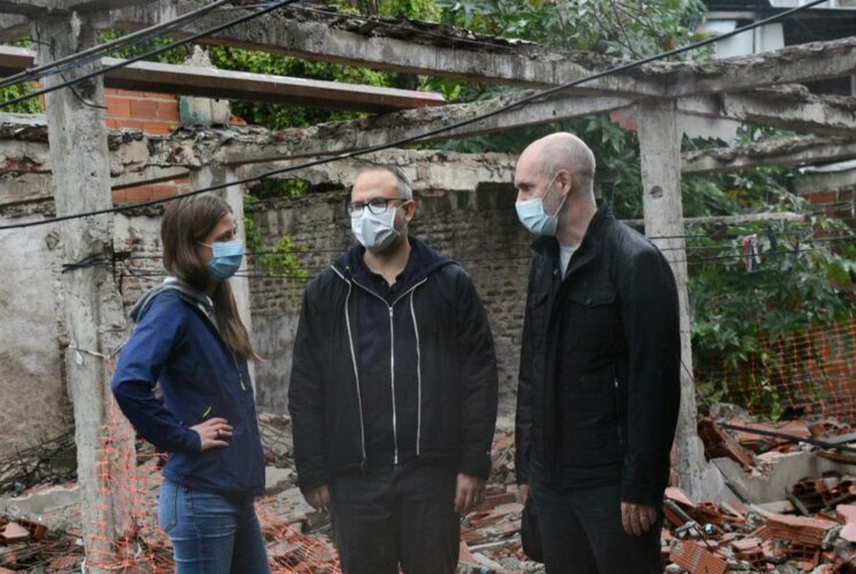 El Jefe de Gobierno Porte&ntilde;o, Horacio Rodr&iacute;guez Larreta, junto con el Intendente de Tres de Febrero, en otro encuentro en medio de la pandemia.