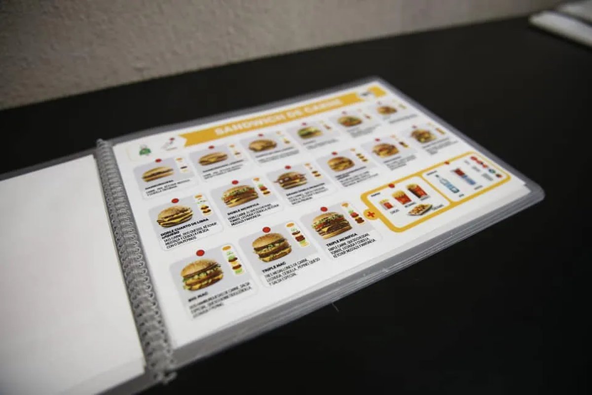El men&uacute; con pictogramas de Mc Donals