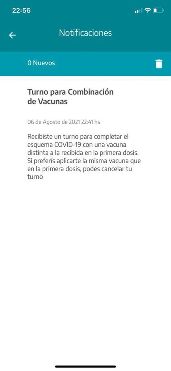 El mensaje que env&iacute;a el Gobierno de la Provincia de Buenos Aires para consultar sobre el acuerdo -o no- de una persona para combinar dosis de vacunas.