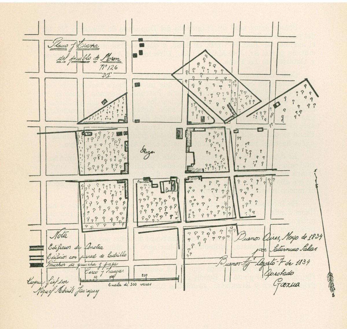 Plano de la manzana at&iacute;pica del centro de Mor&oacute;n