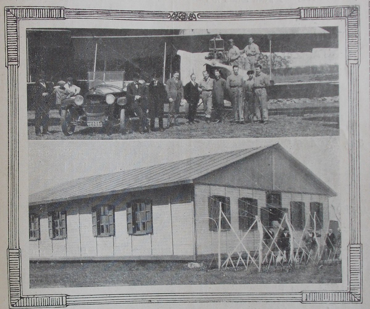 La Sociedad Aeron&aacute;utica Italiana Argentina de aviaci&oacute;n y el Centro de Aviaci&oacute;n Civil en 1921. Foto: Instituto y Archivo Hist&oacute;rico Municipal de Mor&oacute;n.