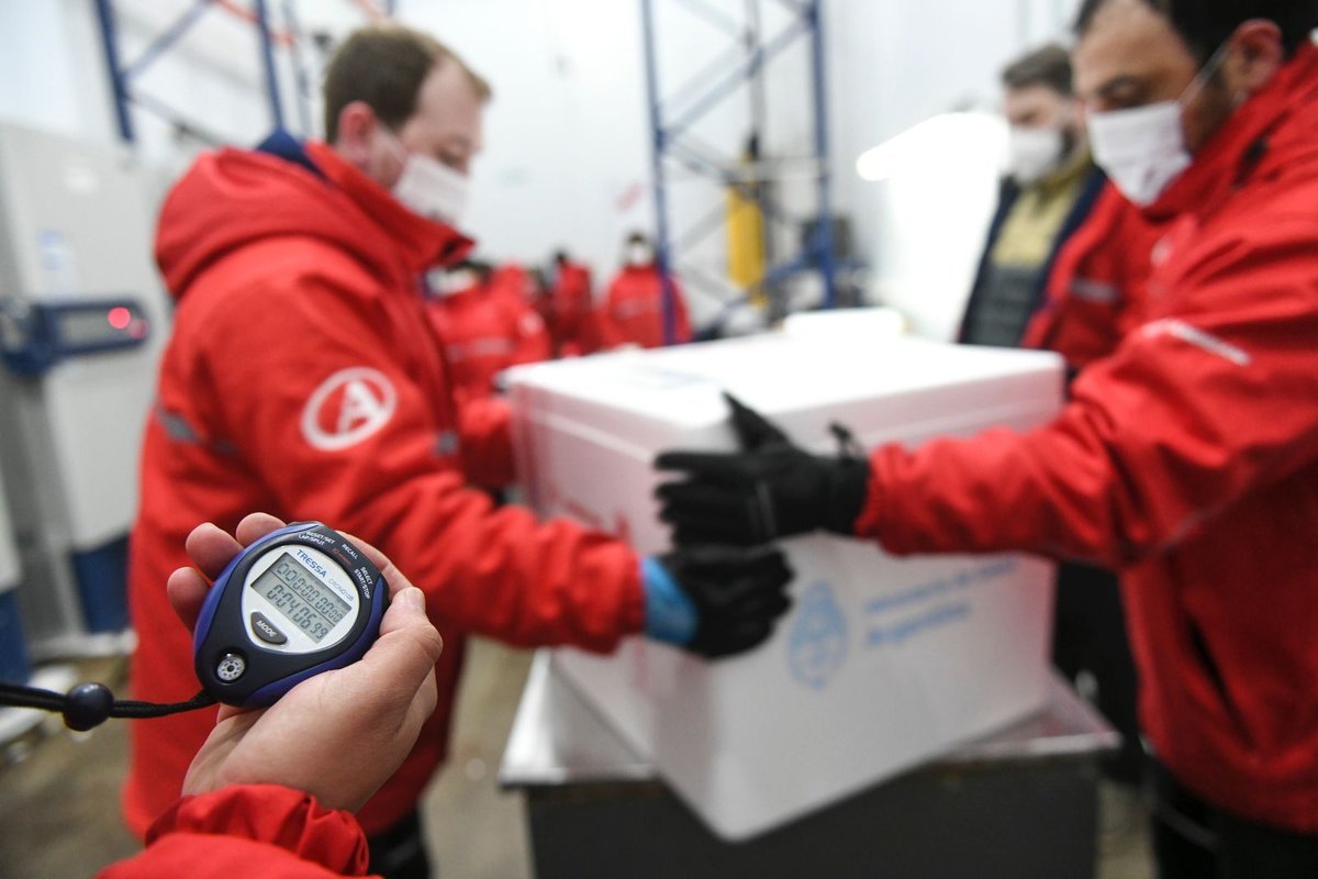 Este lunes comenzaron a distribuirse las primeras 100.620 dosis de las vacunas del laboratorio Pfizer, arribadas al pa&iacute;s el mi&eacute;rcoles &uacute;ltimo.