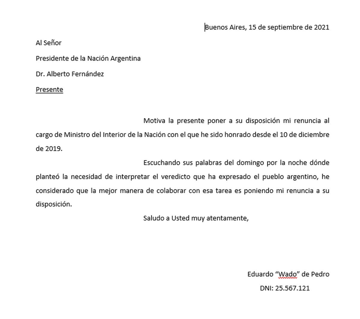 Gobierno: El Ministro del Interior, Eduardo 