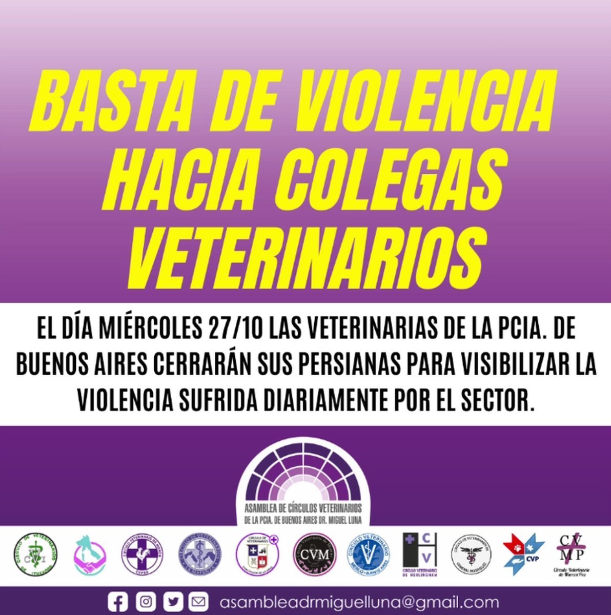 Veterinarias de paro en la Provincia de Buenos Aires.