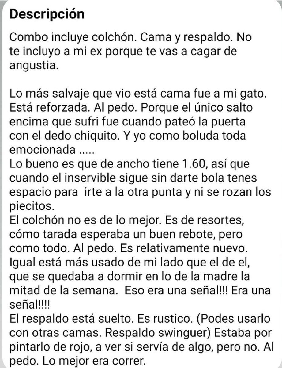 La publicaci&oacute;n de la venta de la cama tambi&eacute;n se volvi&oacute; viral