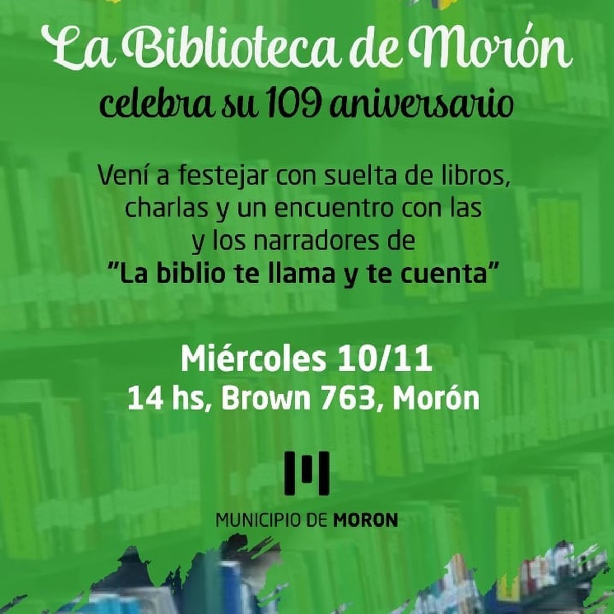 La Biblioteca de Mor&oacute;n celebra su 109&deg; aniversario con los vecinos.