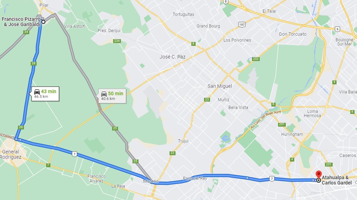 Seguridad: De Mor&oacute;n a Pilar el delincuente recorri&oacute; m&aacute;s de 40 kil&oacute;metros con el veh&iacute;culo robado