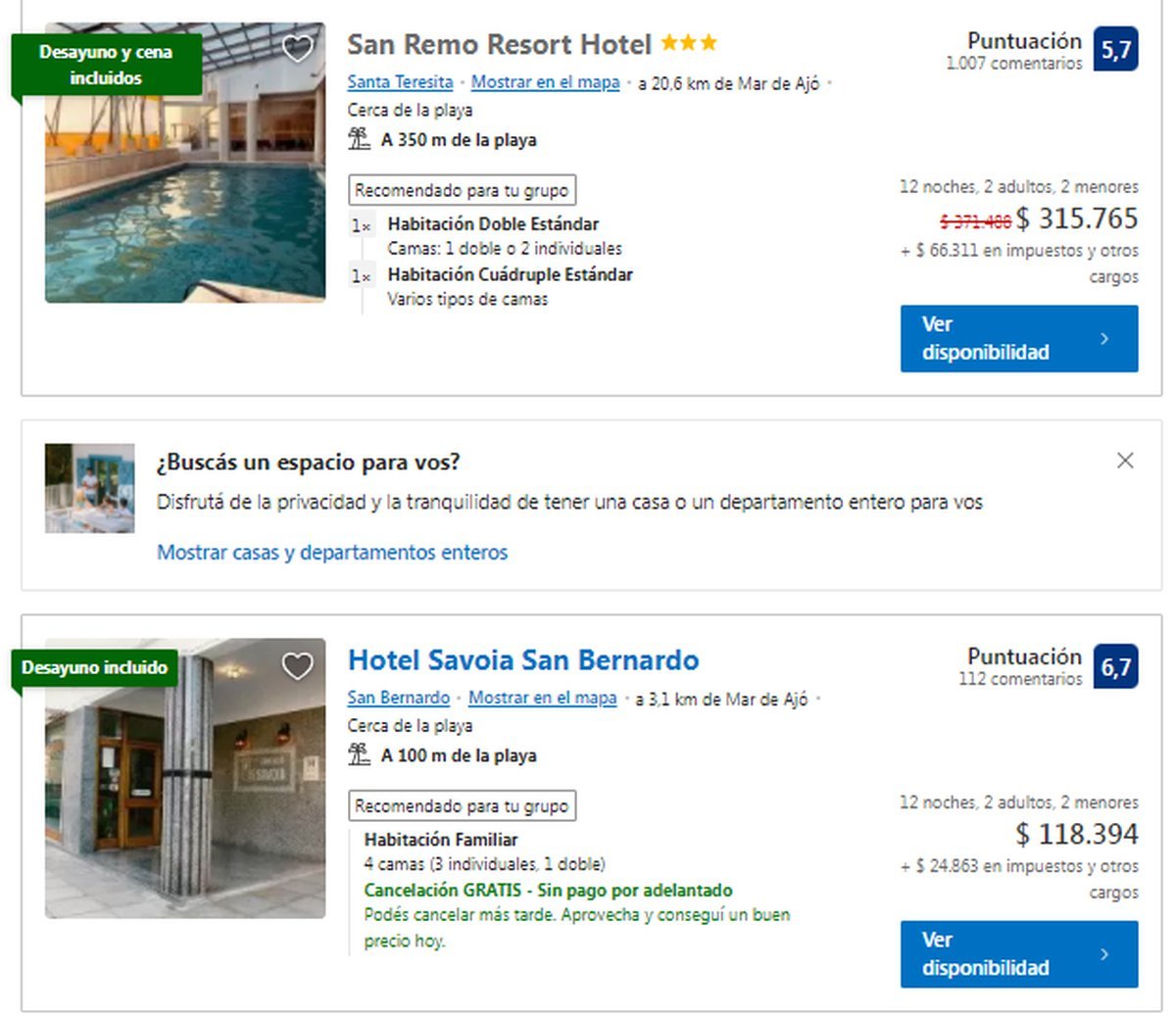 Turismo: precios de hoteles en la Costa atl&aacute;ntica para el verano