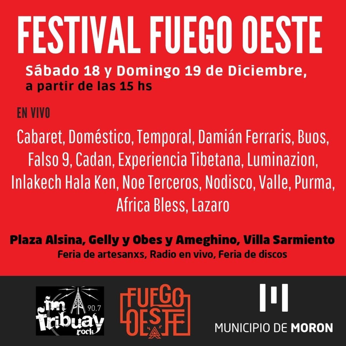 Se viene el Festival Fuego Oeste a Villa Sarmiento, Mor&oacute;n.