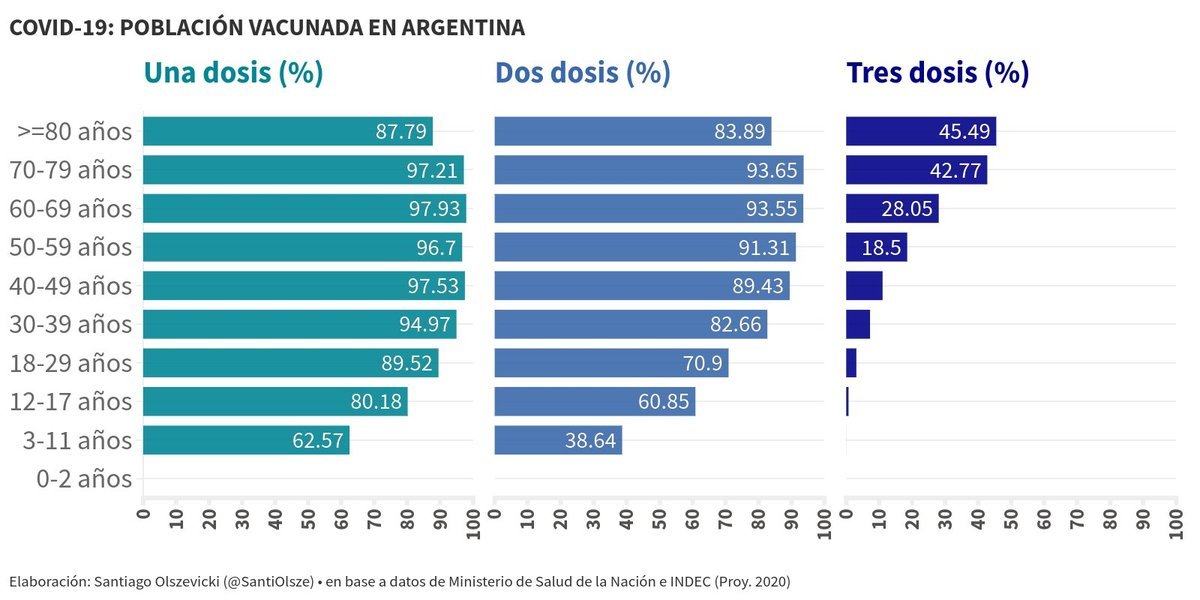 Porcentaje de vacunaci&oacute;n en Argentina a un a&ntilde;o del inicio de la campa&ntilde;a