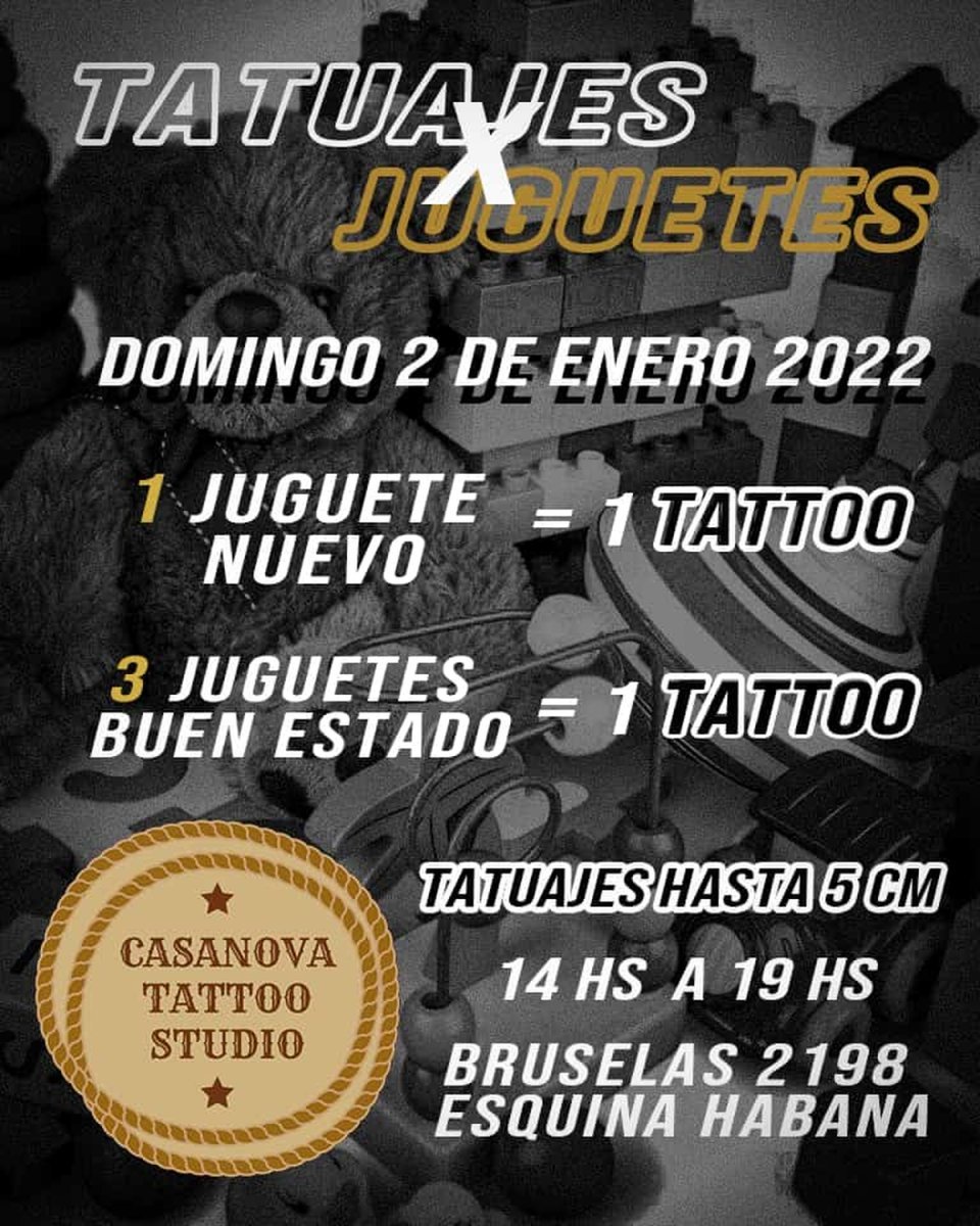 La campa&ntilde;a un tatuaje por un juguete se realiza en el estudio de Isidro Casanova