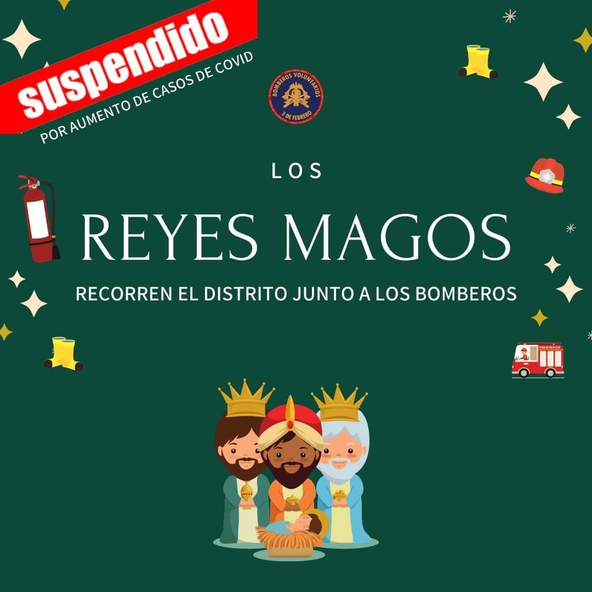 Tres de Febrero: suspenden el recorrido de los reyes magos