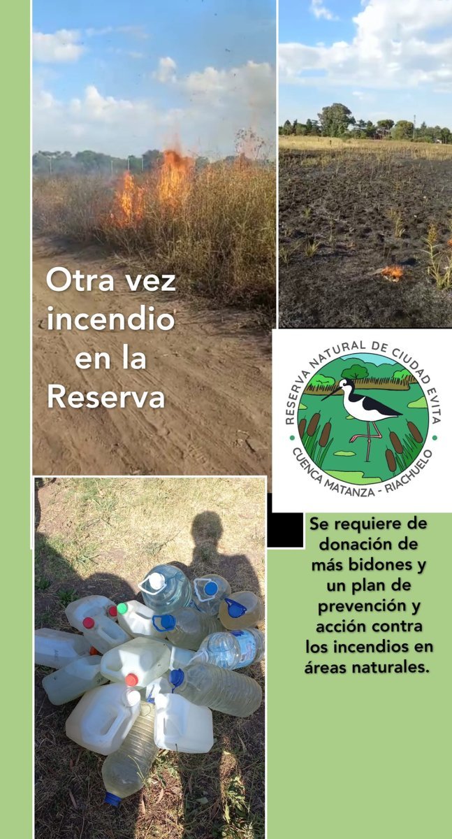 Incendio en la Reserva Natural de Ciudad Evita.