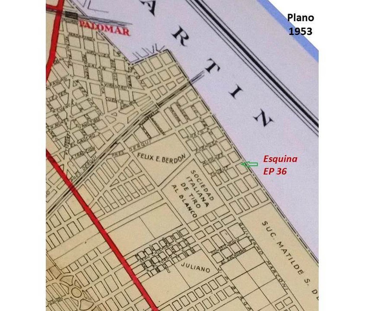 Historia: Detalle del barrio de El Palomar en plano de 1953. Archivo Hist&oacute;rico Municipal de Mor&oacute;n.