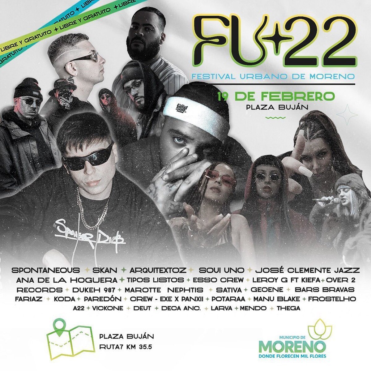 Festival Urbano en Moreno. Listado de artistas completo.