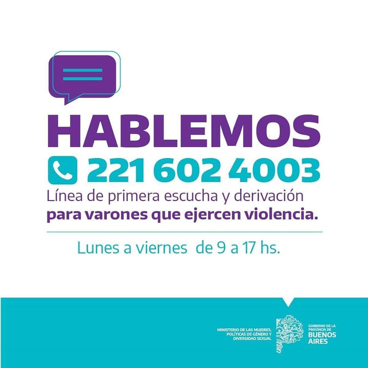 Provincia: primera l&iacute;nea telef&oacute;nica para varones violentos