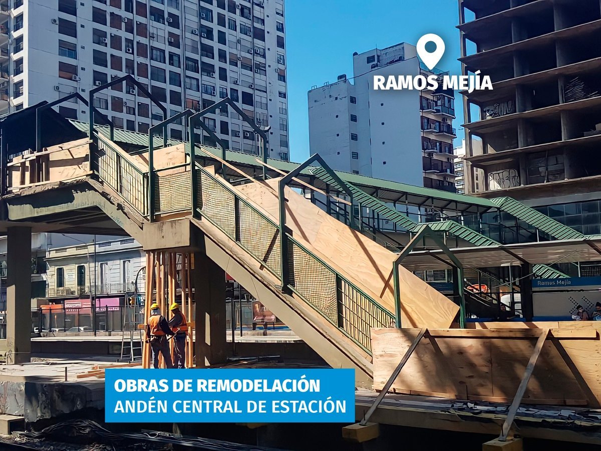 Obras en la Estaci&oacute;n Ramos Mej&iacute;a del Tren Sarmiento.