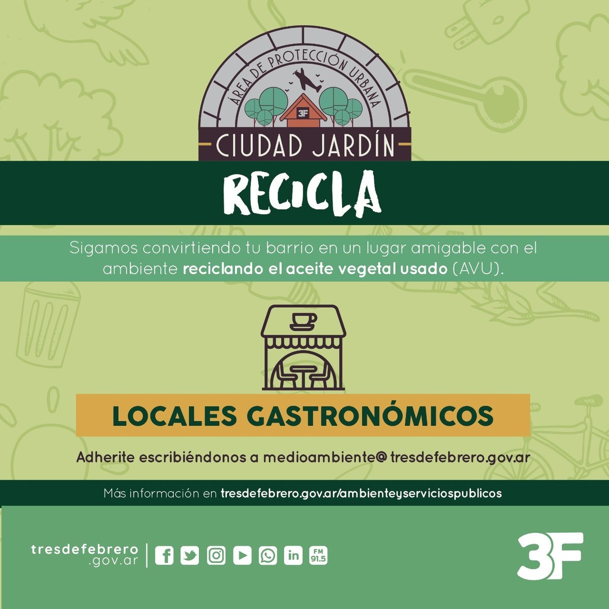 Convocatoria para comercios, bares y restaurantes de Ciudad Jard&iacute;n.