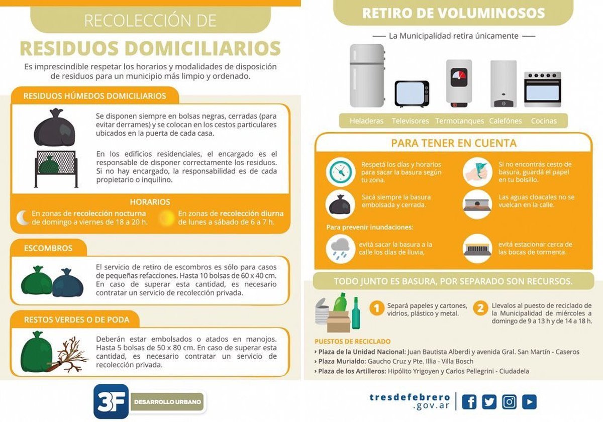 Informaci&oacute;n sobre el tratamiento de residuos en Tres de Febrero tras lo sucedido en Caseros.