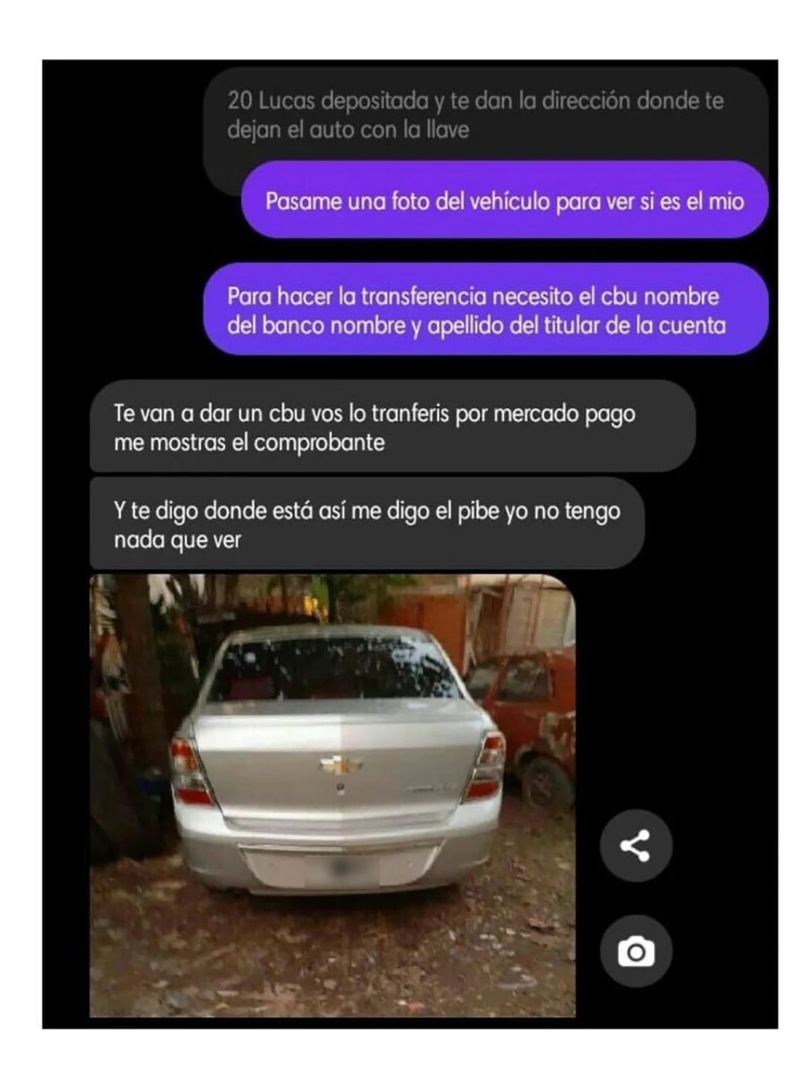 Captura del chat entre la vecina de Ciudadela y el emisario.