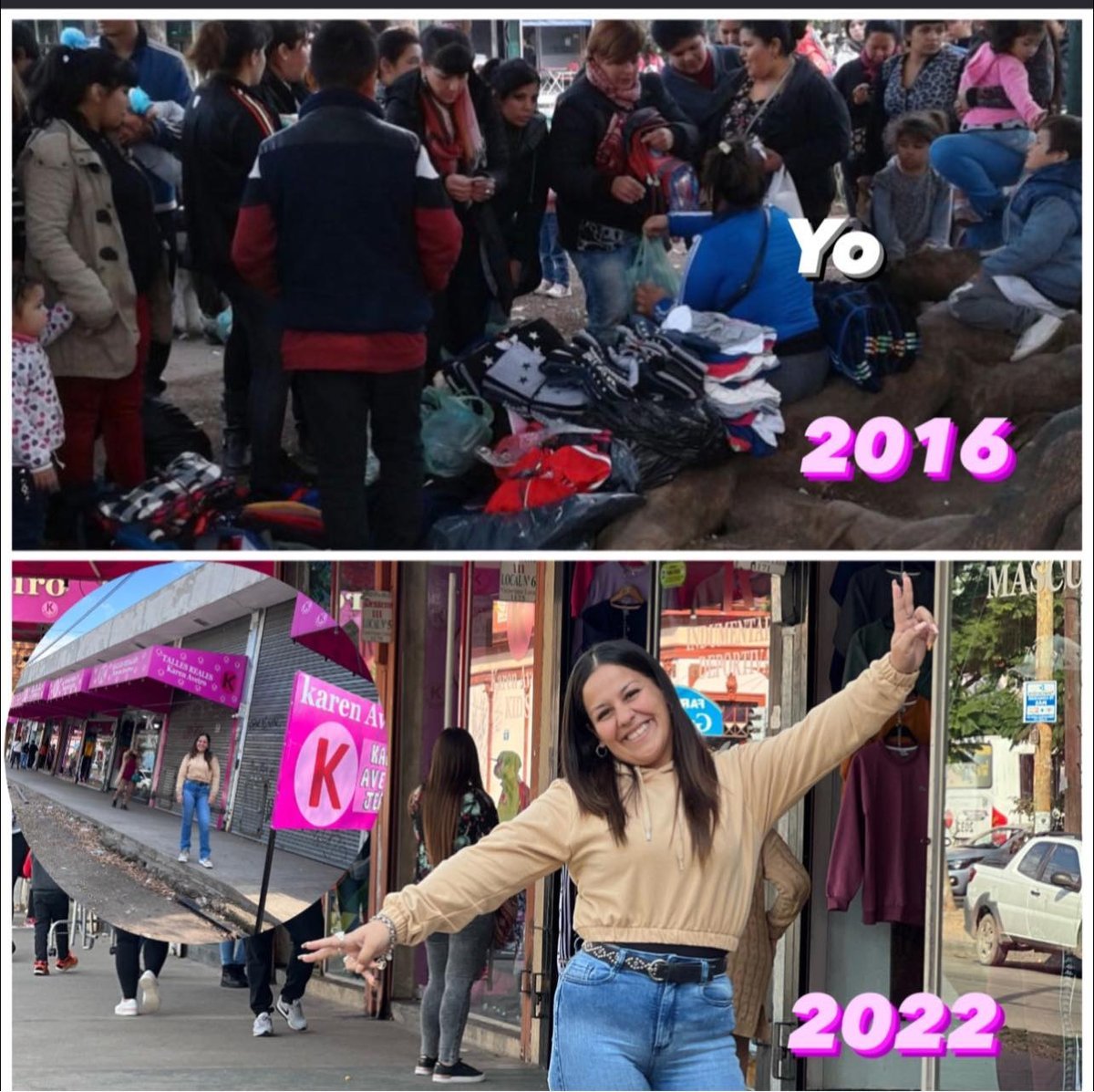 Merlo: Karen Aveiro mostr&oacute; dos fotos de su crecimiento hasta convertirse en una de las emprendedoras m&aacute;s importantes del Conurbano