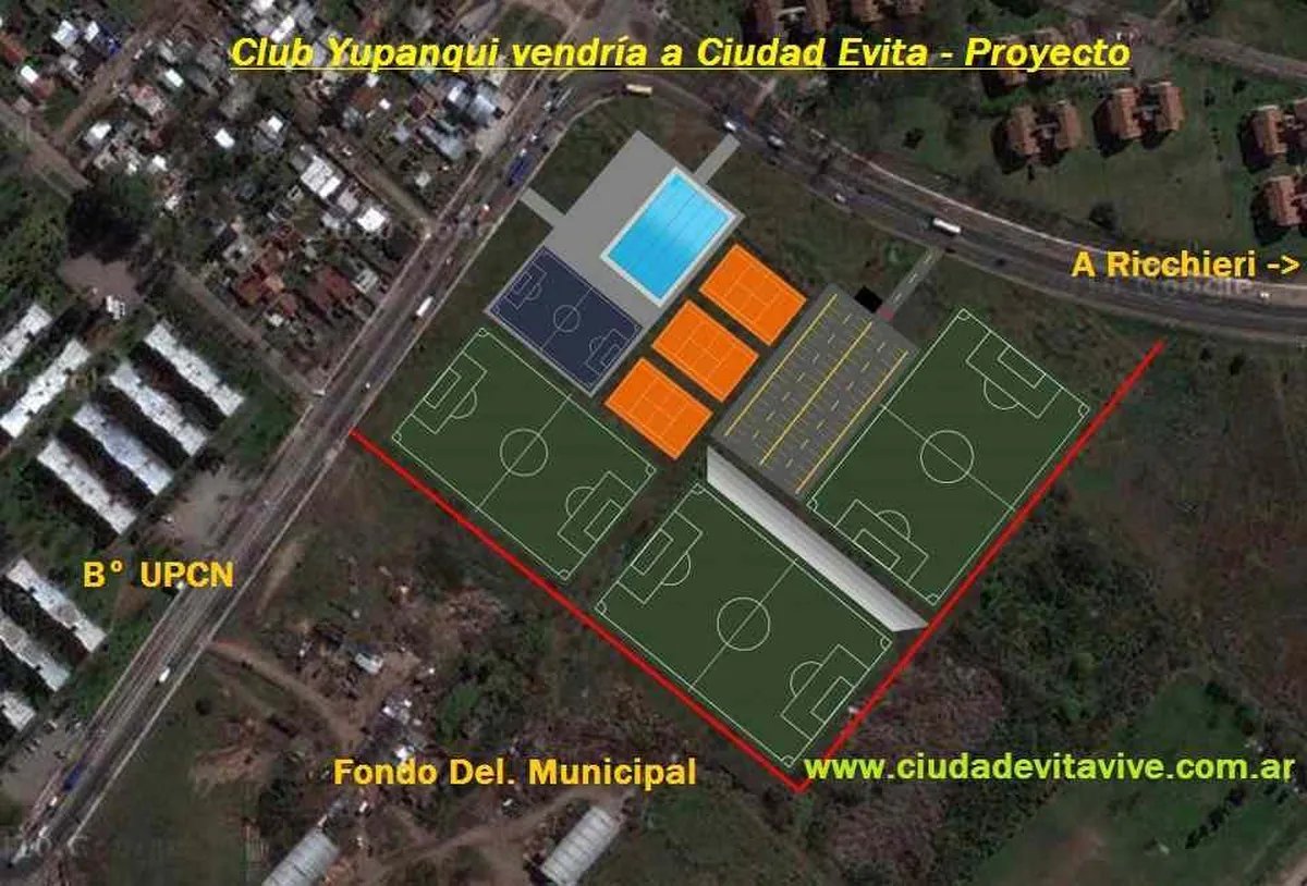 El Predio del Club Yupanqui que se proyecta en Ciudad Evita