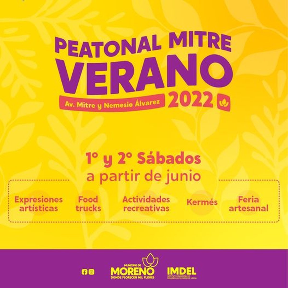 Flyer oficial de Municipio de Moreno. 