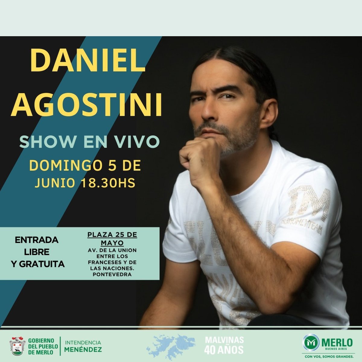 Llega otro recital gratuito de Daniel Agostini en Merlo.