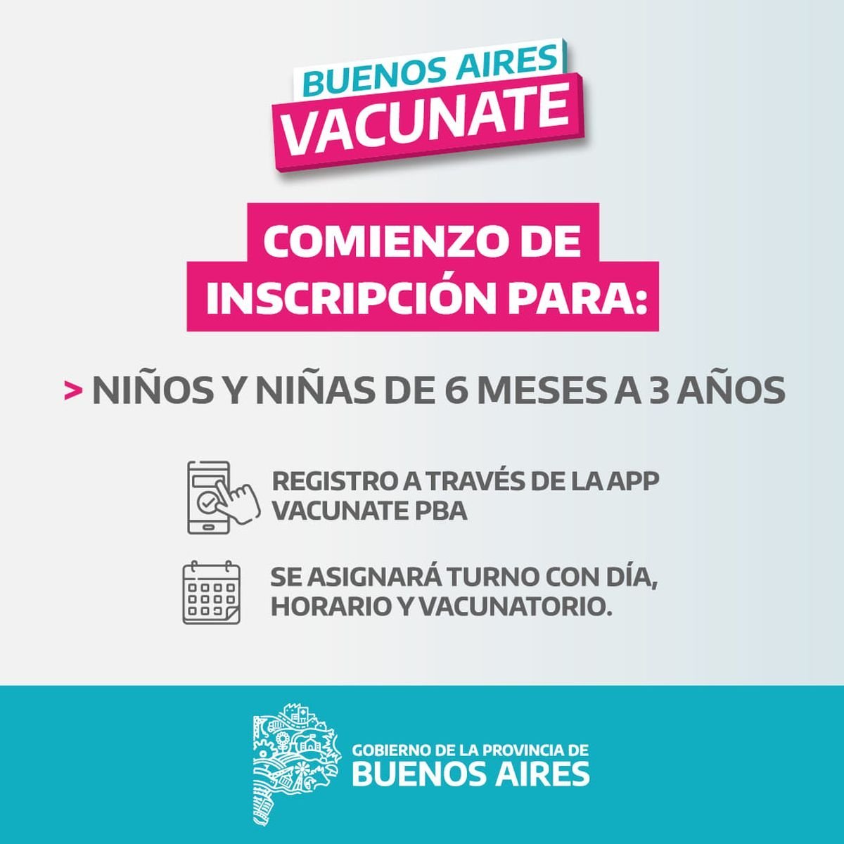 Vacunas: abre la inscripci&oacute;n para menores de seis meses y 3 a&ntilde;os