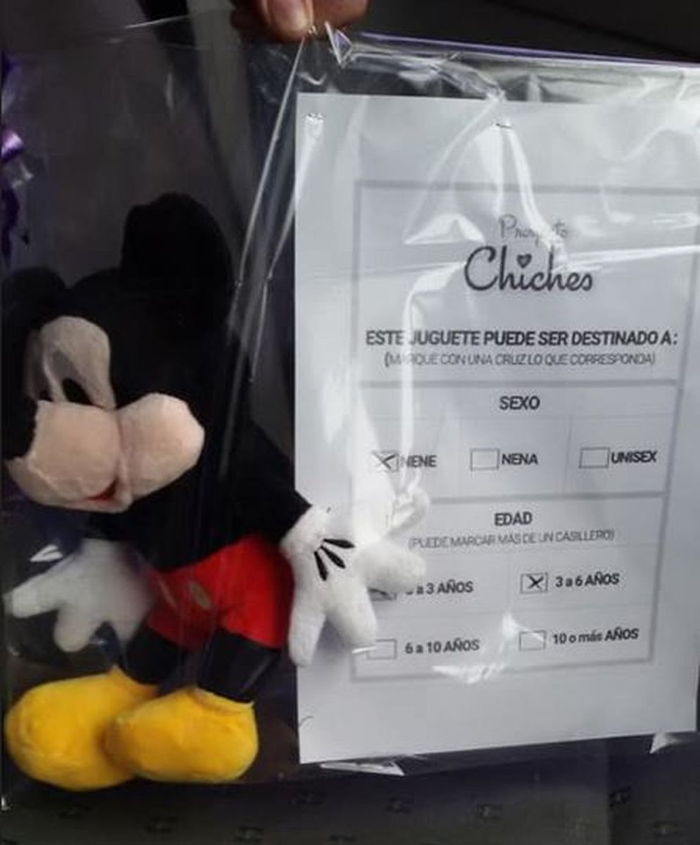 La campa&ntilde;a de Proyecto Chiches realiza una colecta de juguetes y deber&aacute;n ser rotulados como se ve en la imagen.