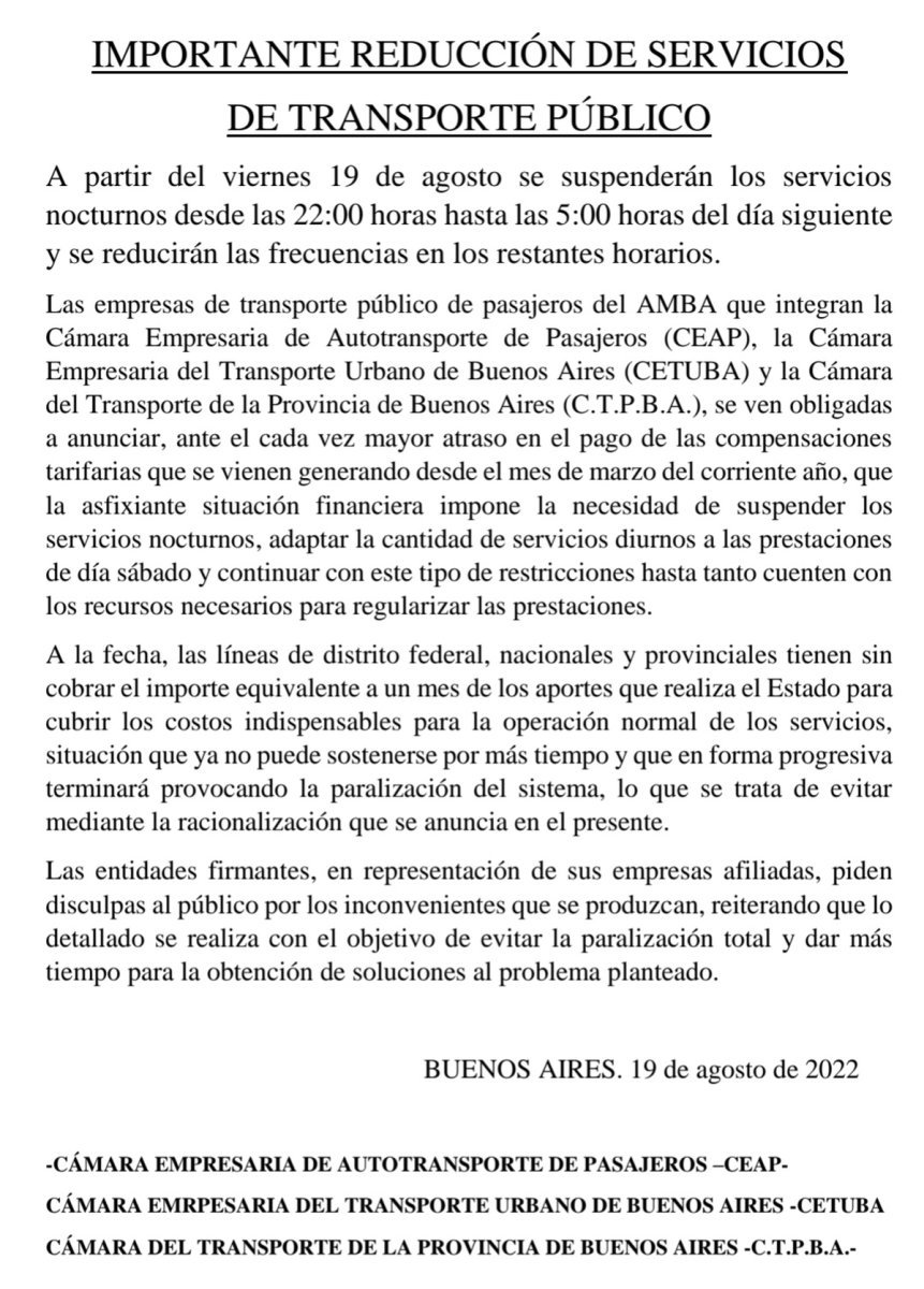 Paro de colectivos en el AMBA.