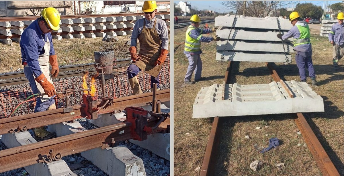 Trabajos en la l&iacute;nea Belgrano Sur.