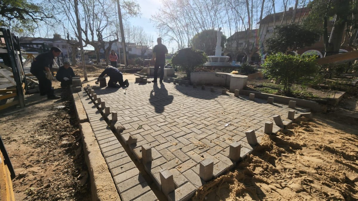 La Plaza Plate de Tres de Febrero en remodelaci&oacute;n.