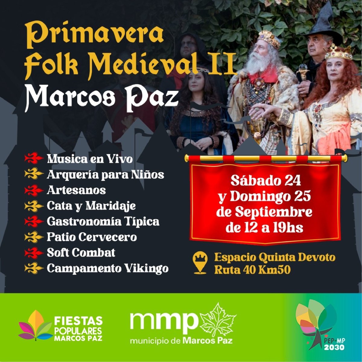 El festival Primavera Folk Medieval llega a Marcos Paz.