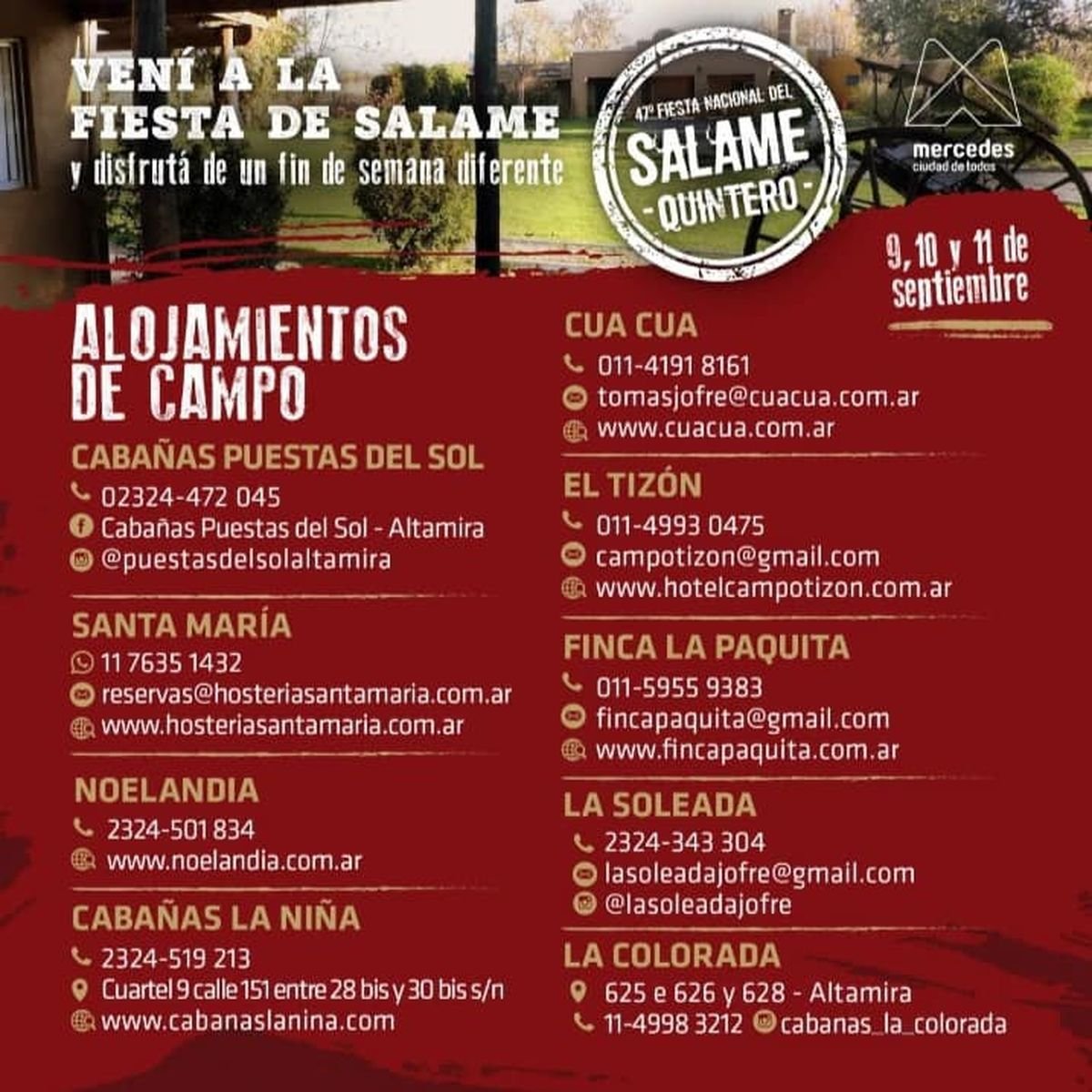 Flyer del Municipio de Mercedes.