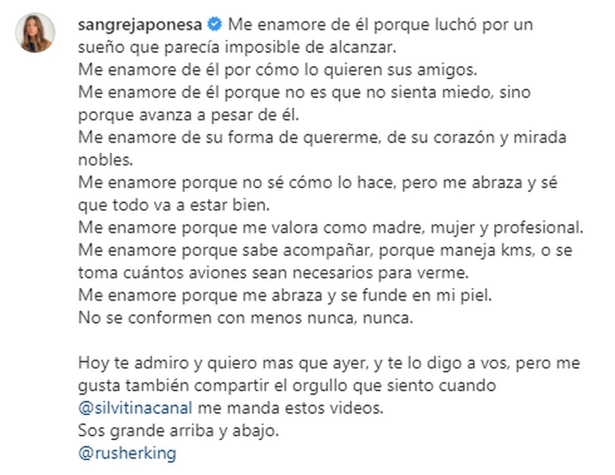 El mensaje de la China Su&aacute;rez para Rusherking.