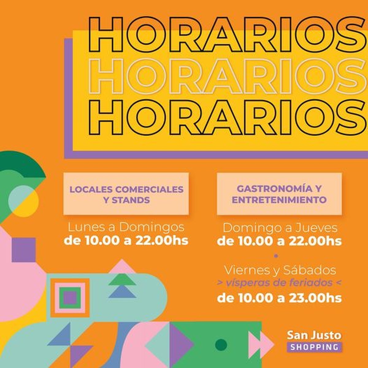 Flyer del San Justo Shopping.