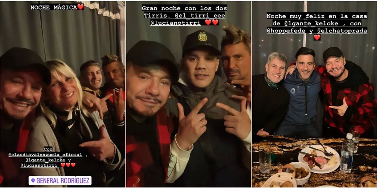 Im&aacute;genes que comparti&oacute; Marcelo Tinelli del asado con L-Gante y su familia.