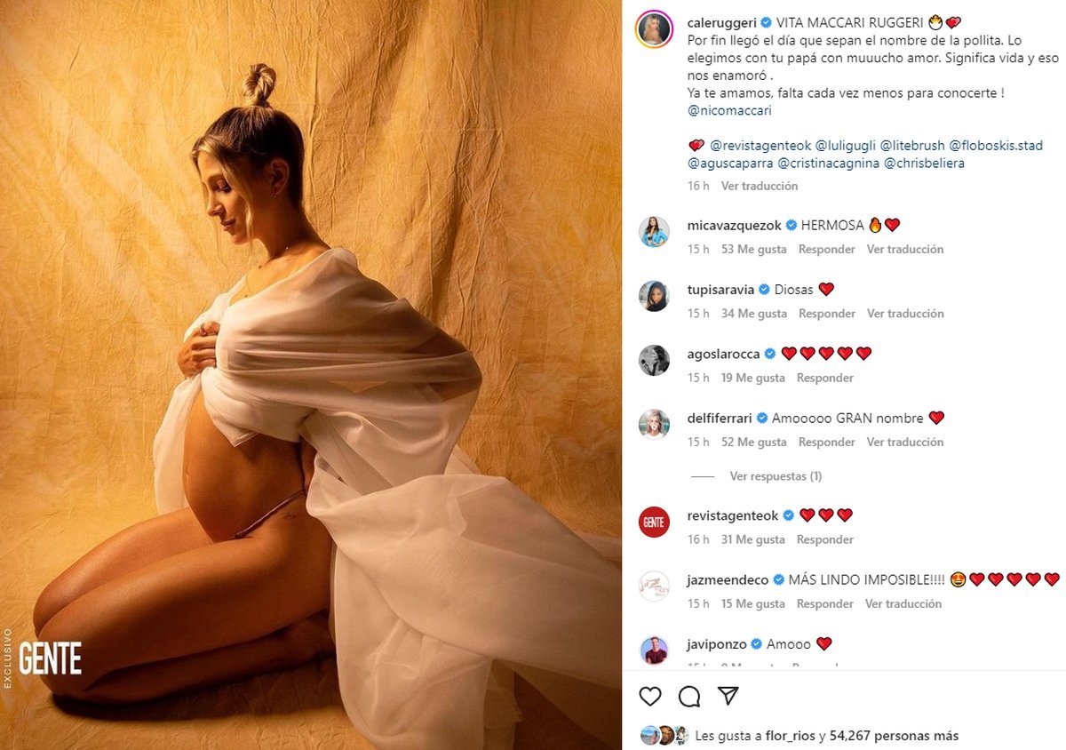 El posteo de Cande Ruggeri en redes.