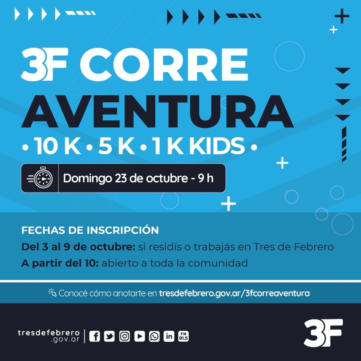 Flyer del Municipio de Tres de Febrero.