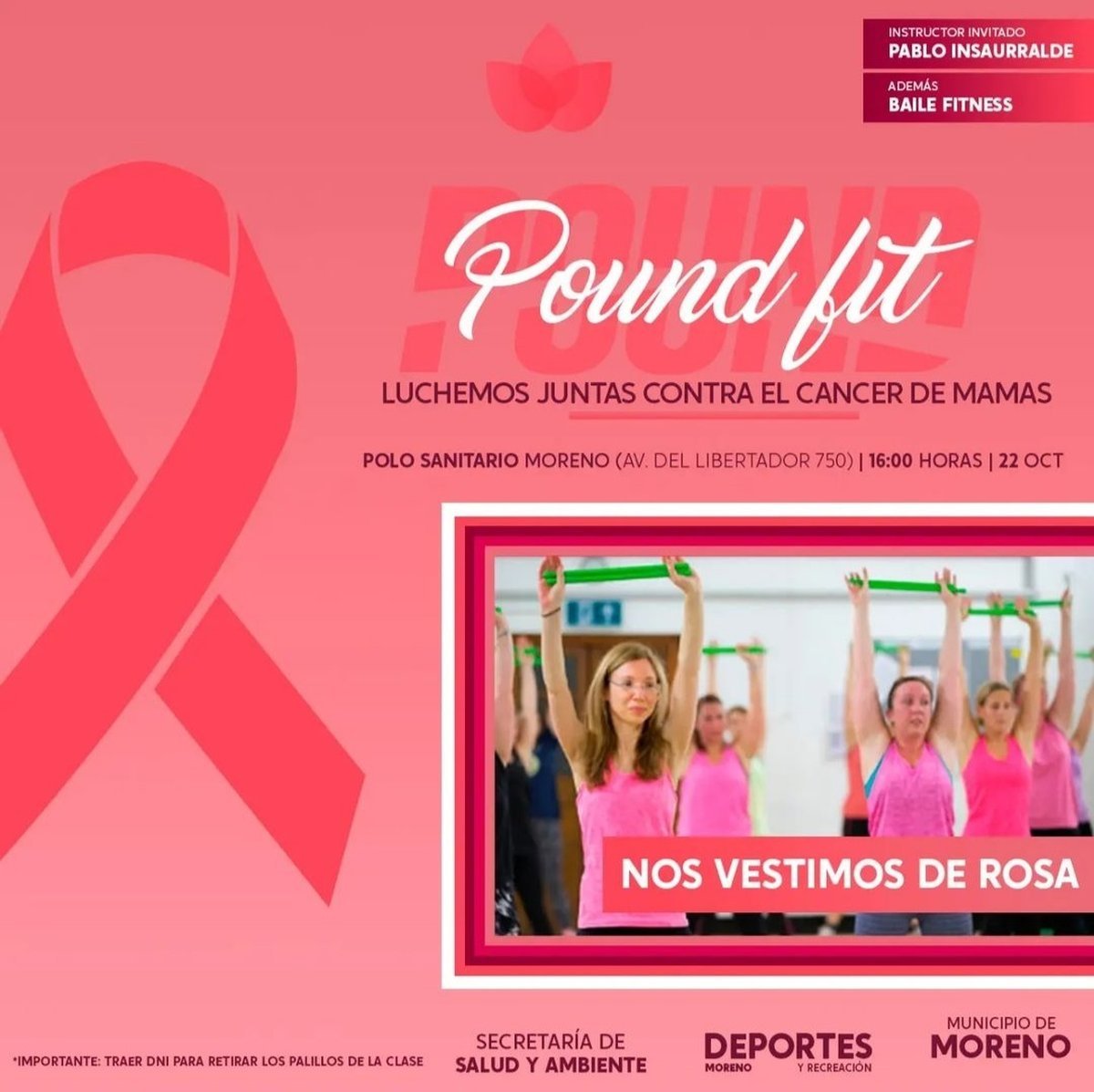 Moreno har&aacute; una jornada para concientizar el c&aacute;ncer de mama.