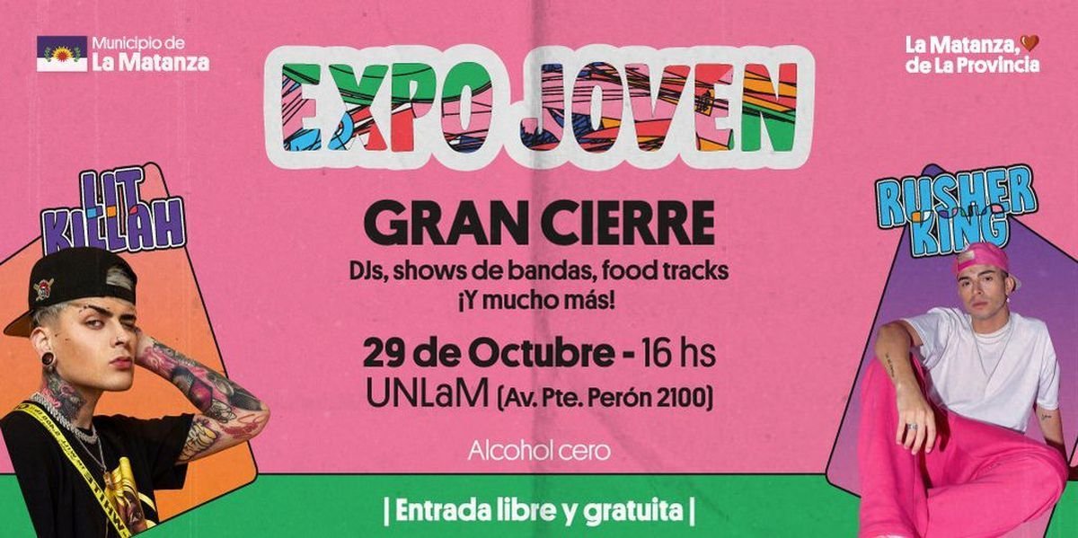 Lit Killah y Rusherking cerrar&aacute;n la Expo Joven de La Matanza.