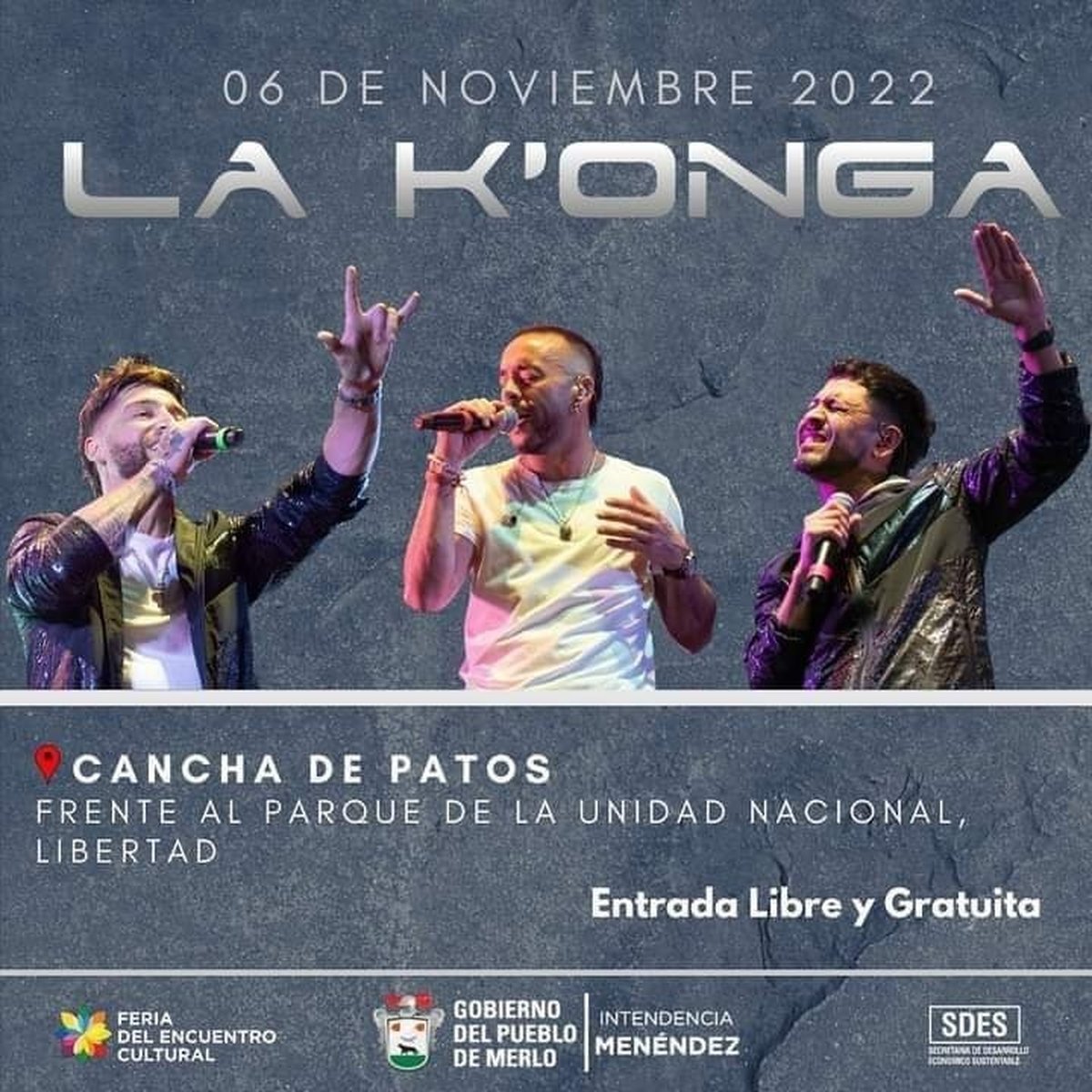 La K'onga tocar&aacute; gratis en Merlo.