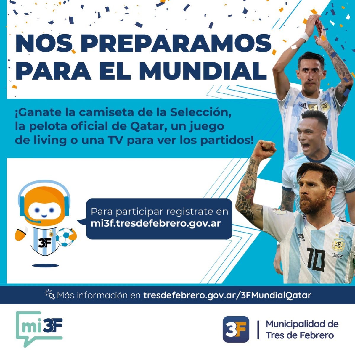 Tres de Febrero realizar&aacute; sorteos para el Mundial 2022.