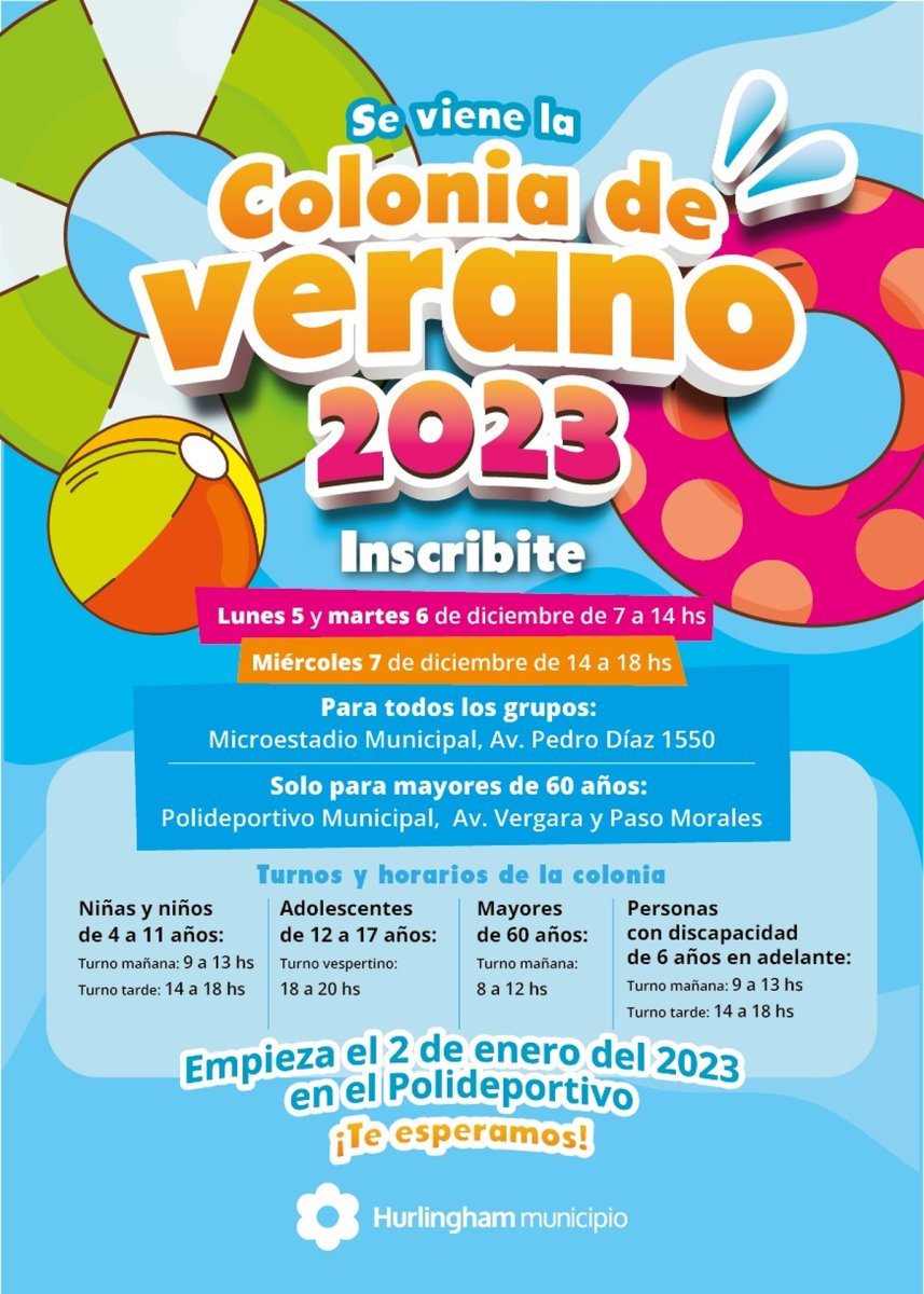 Hurlingham abrir&aacute; la inscripci&oacute;n para la colonia de verano.