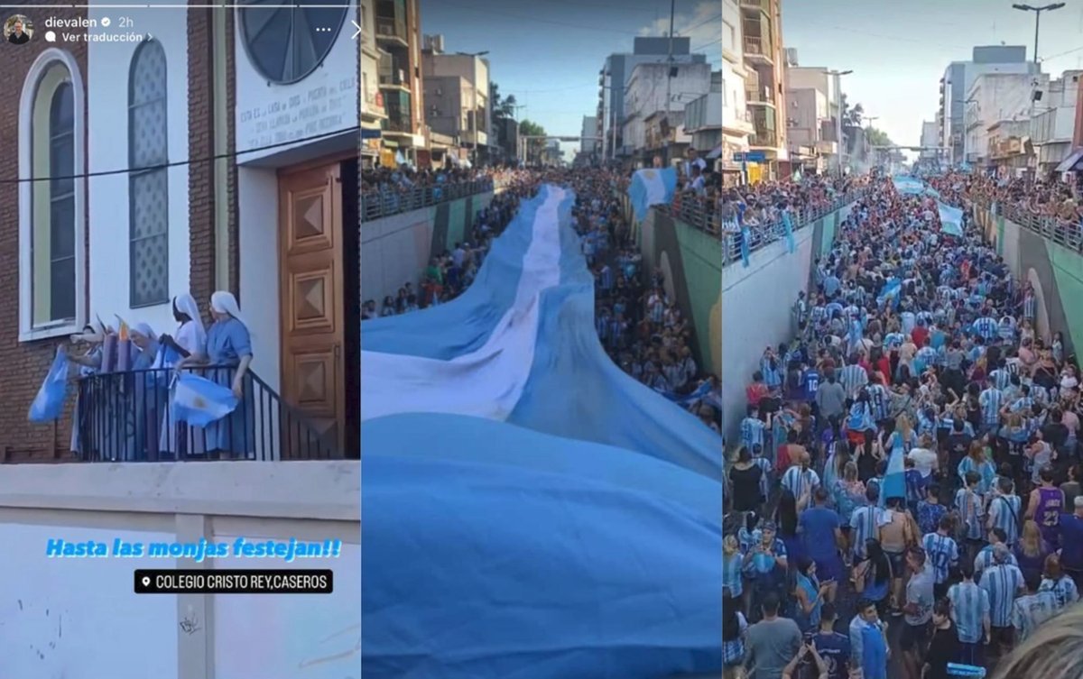 Festejos en el Oeste por el triunfo de la Selecci&oacute;n.
