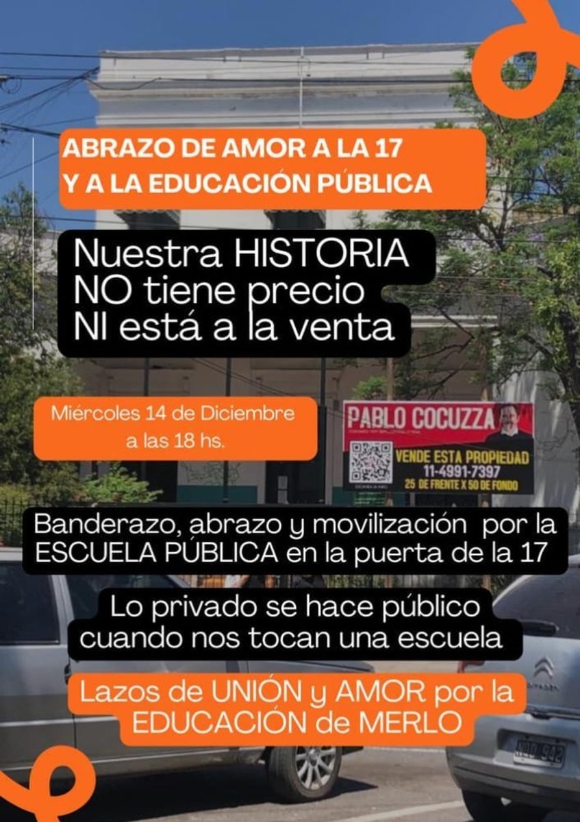 Abrazo a la sede hist&oacute;rica de la Secundaria N&deg;17 en Merlo.