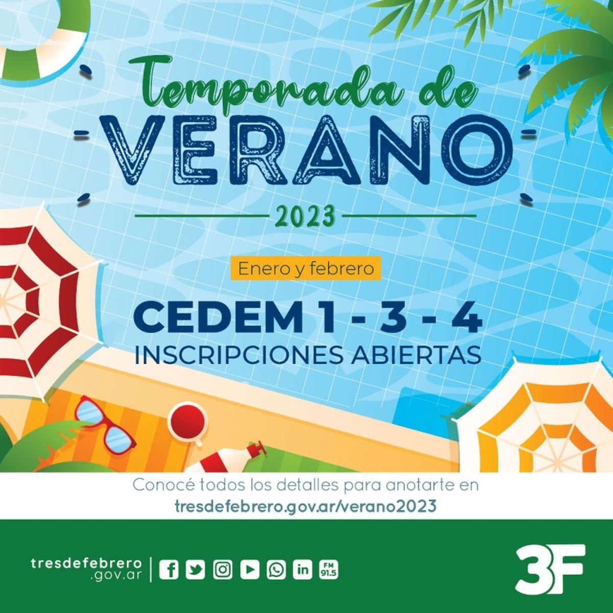 Flyer del Municipio de Tres de Febrero.