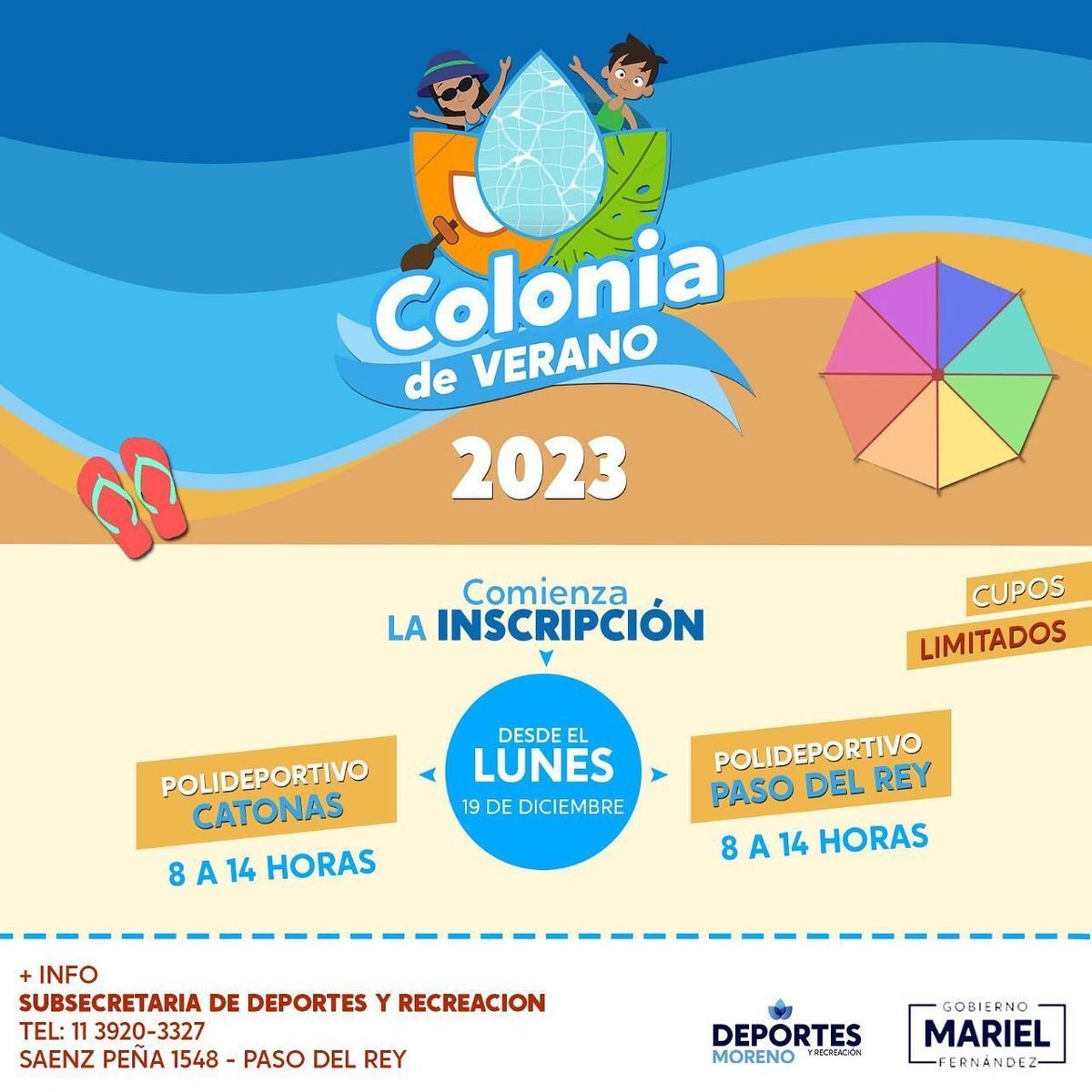 Colonias de verano en Moreno.